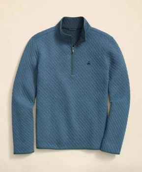 Brooks Brothers Diamond-Quilted Quarter-Zip in Cotton Blend