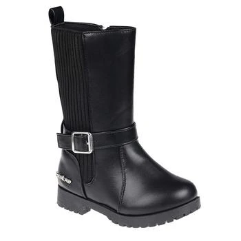 Bebe Toddler Girls Round Toe High Boots with Comfortable Buckle Strap