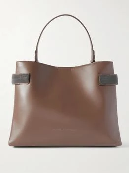 Brunello Cucinelli | Bead-embellished Leather Shoulder Bag