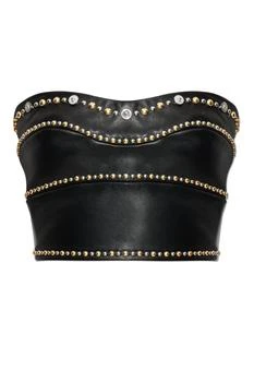 Versace | Leather off-shoulder top