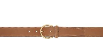 Thom Browne | Brown Pebble Grain Round Buckle Belt