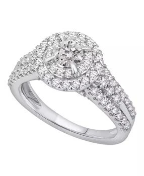 Macy's | Diamond Double Halo Engagement Ring (1-1/4 ct. t.w.) in 14k White Gold