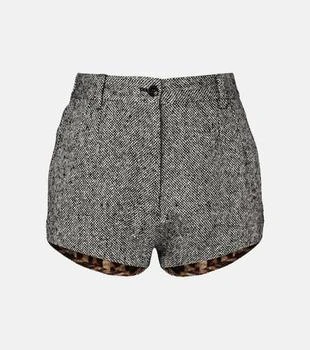 Dolce 
Gabbana | High-rise wool and cotton-blend shorts
