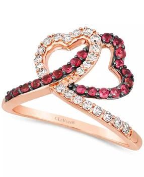 Le Vian | Passion Ruby (3/8 ct. t.w.) 
Nude Diamond (1/3 ct. t.w.) Interlocking Hearts Ring in 14k Rose Gold