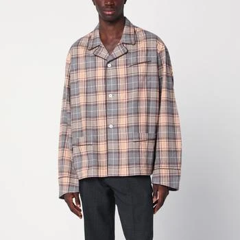 Prada | Steel/cameo checked cotton shirt