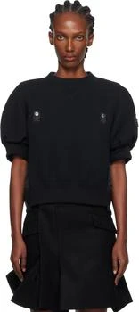 Sacai | Black Sponge x Nylon Twill Sweatshirt