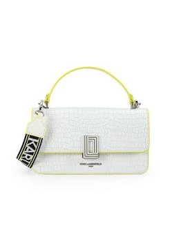 Simone Embossed Croc Leather Two Way Top Handle Bag