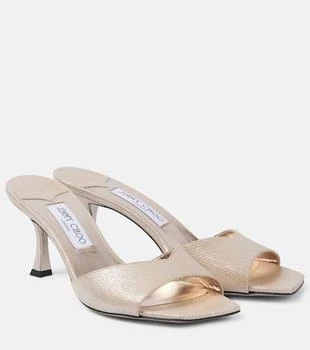 Jimmy Choo | Skye 70 metallic leather mules