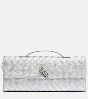 Bottega Veneta | Andiamo Intrecciato metallic leather clutch