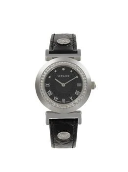 Versace | Vanity 35MM Stainless Steel
Leather Strap Watch