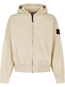 Stone Island | Stone Island Oversized Fit Hooded Zip-Up Sweatshirt