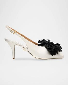 Salvatore Ferragamo | 70mm Gema Satin Flower Slingback Pumps