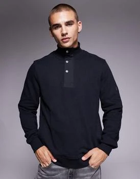 Barbour International Flight half zip sweatshirt in black