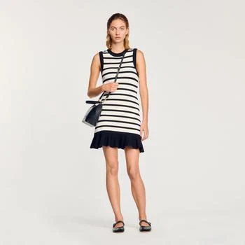 Striped knit mini dress