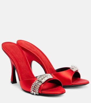 Magda Butrym | Crystal-embellished satin mules