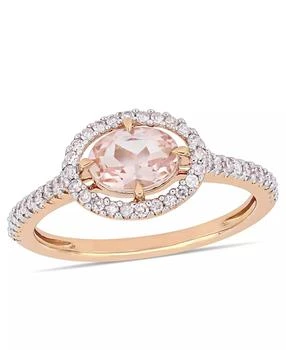 Macy's | Morganite (3/4 ct.t.w.) and Diamond (1/4 ct.t.w.) Halo Ring in 14k Rose Gold