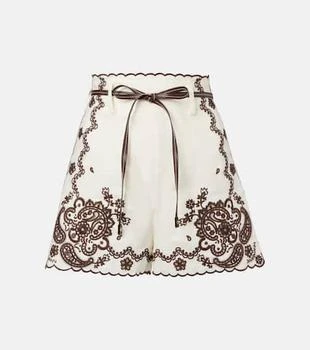 Zimmermann | Ascension embroidered linen shorts