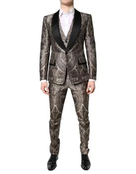 Dolce & Gabbana | Jacquard Single Breasted 3 Piece Men's Suit
