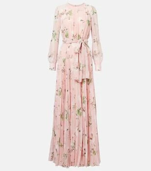 Erdem | Floral pleated voile gown