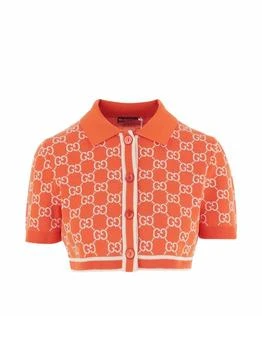 Gucci | Gucci Monogrammed Cropped Knit Shirt