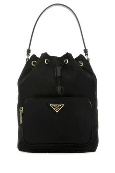 Prada | Prada Re-Nylon Triangle-Logo Drawstring Bucket Bag
