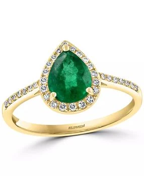 Effy | EFFY® Emerald (7/8 ct. t.w.) 
Diamond (1/6 ct. t.w.) Ring in 14k Gold (Also available in 	14k White Gold)
