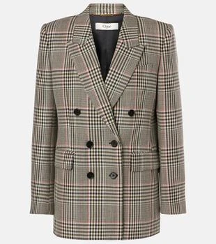 Chloé | Double-breasted checked wool blazer