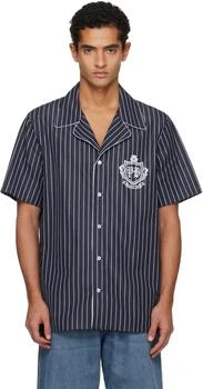 Balmain | Navy Striped Poplin Pyjama Shirt