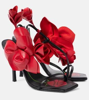Magda Butrym | Floral-appliqué leather slingback sandals