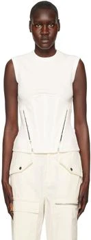 White Split Hem Corset Tank Top