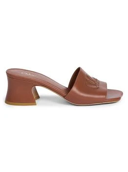 Chloé | Soleil Leather 55MM Heeled Mules