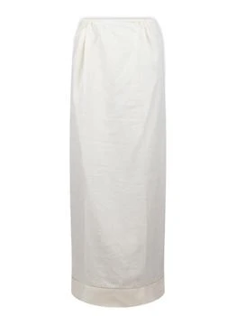 Prada | Prada High Waist Logo Embroidered Maxi Skirt