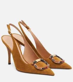 Salvatore Ferragamo | Sara suede slingback pumps