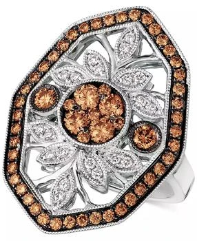 Le Vian | Chocolatier® Chocolate Deco™ Diamond Statement Ring (1-1/8 ct. t.w.) in 14k White Gold