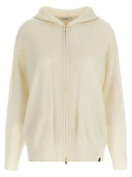 Max Mara | Max Mara Zip-Up Hooded Knitted Cardigan
