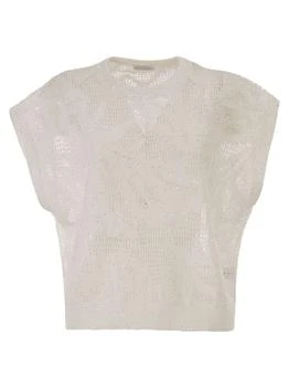 Brunello Cucinelli | Brunello Cucinelli Dazzling Water Lillies Knit T-Shirt
