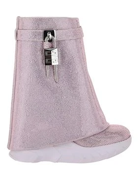 Givenchy | Shark Lock Biker Ankle Boots In Leather With Strass