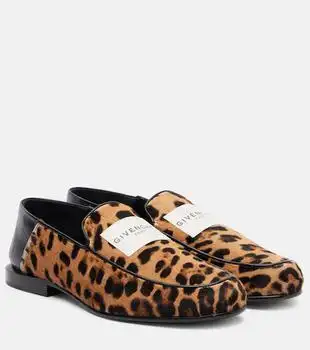 Givenchy | Label leopard-print calf hair loafers