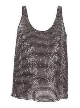 Brunello Cucinelli | Brunello Cucinelli Sequin Embellished Sleeveless Top