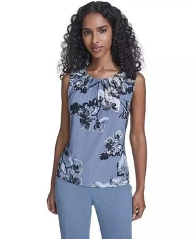 Women's Printed Sleeveless Pleated Top