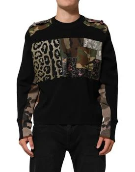 Dolce & Gabbana | Patchwork Crew Neck Pullover Men's Sweater