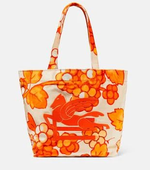ETRO | Pegaso leather-trimmed tote bag