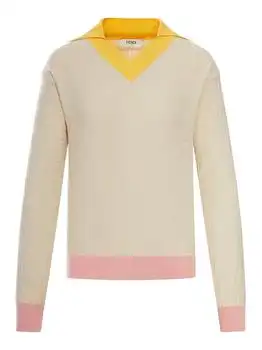 Fendi | Fendi Logo Detailed V-Neck Jumper