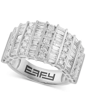 Effy | EFFY® Diamond Round & Baguette Multirow Statement Ring (1-7/8 ct. t.w.) in 14k White Gold