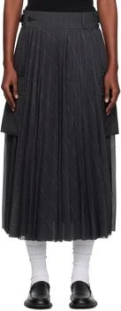 Sacai | Gray Glen Check Midi Skirt