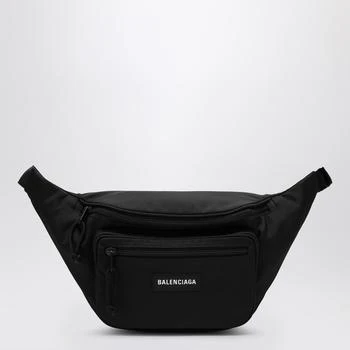Balenciaga Explorer black nylon belt bag with logo