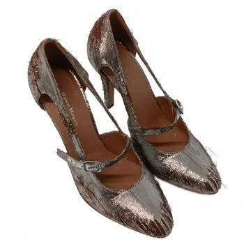 MAISON MARGIELA | Women's Bleach Lurex Mary-Jane Pumps In Silver/tan