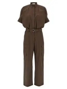 Brunello Cucinelli | Brunello Cucinelli Short-Sleeved Belted Jumpsuit