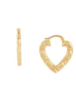 Saks Fifth Avenue | 14K Yellow Gold Heart Shaped Hoop Earrings