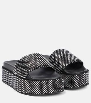 Versace | Embellished satin platform slides